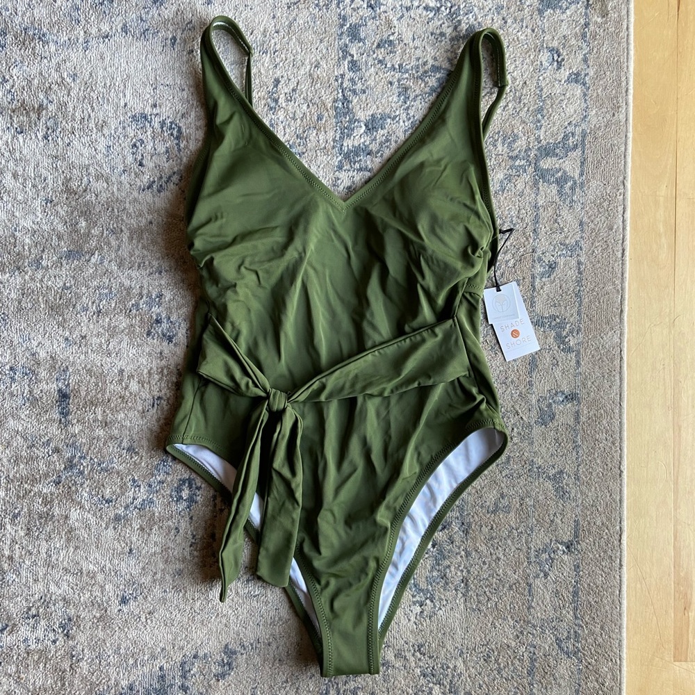 Shade and Shore olive one piece swimsuit